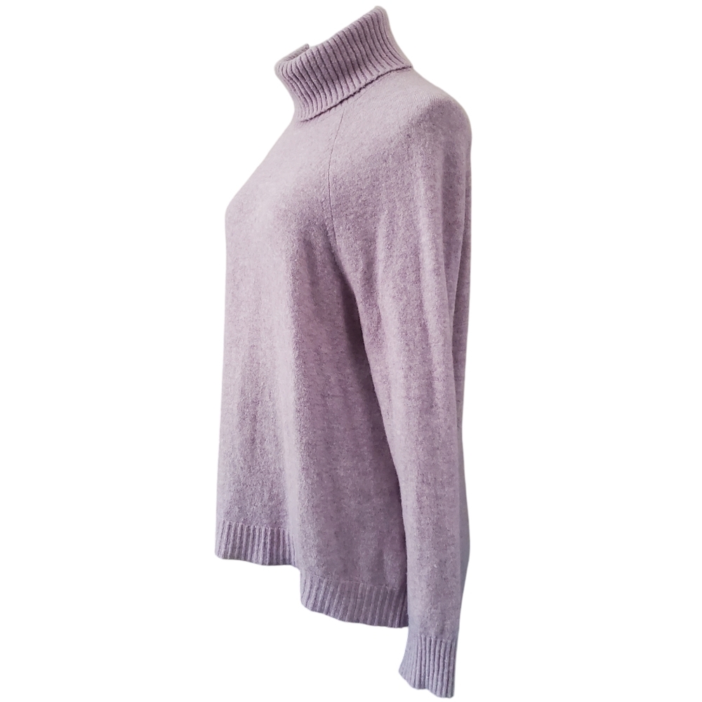 J.CREW Lavender Alpaca/ Wool Blend‎ High-Low Turtle Neck Sweater Women’s Large - Picture 3 of 14